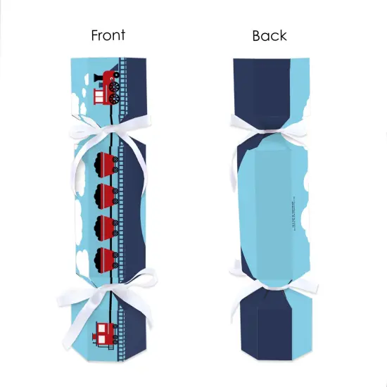 Big Dot of Happiness Railroad Party Crossing - No Snap Steam Train Birthday or Baby Shower Party Table Favors - DIY Cracker Boxes - Set of 12 {7}