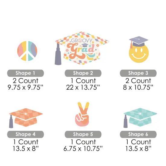 Big Dot of Happiness Groovy Graduation Hippie Outdoor Decorations - Graduation Yard Signs - Set of 8 {7}