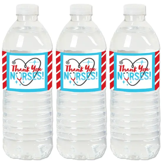 Thank You Nurses - Nurse Appreciation Week Water Bottle Sticker Labels - Set of 20 {1}