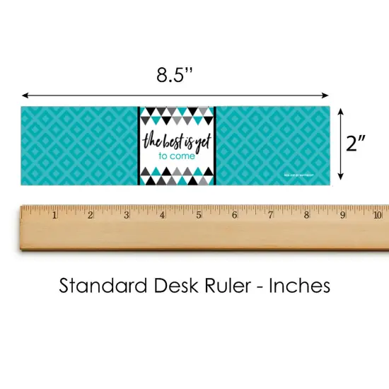 Big Dot of Happiness Teal Graduation Party Water Bottle Sticker Labels - Set of 20 {6}