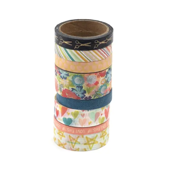Vicki Boutin Print Shop Washi Tape 8/Pkg-W/Gold Foil Accents {6}