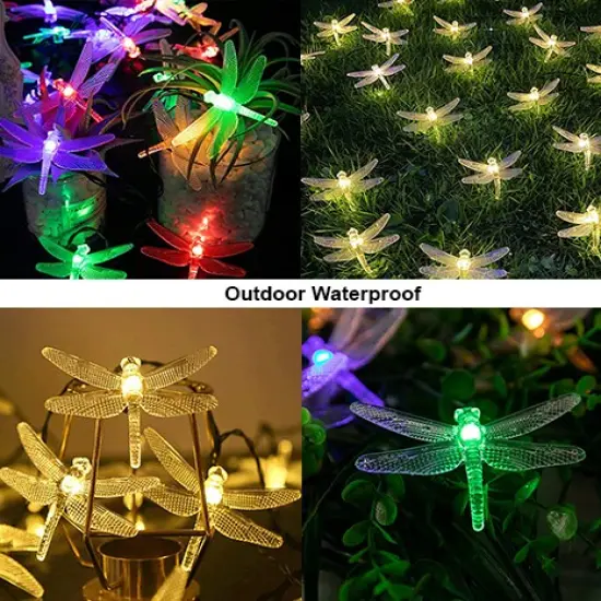 Perfect Holiday 30 LED Solar String Light Dragonfly Warm white {5}