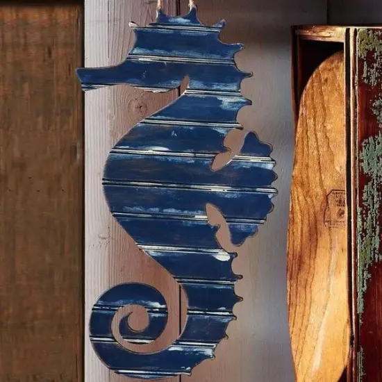 20 in. Unfinished Wooden Seahorse {3}