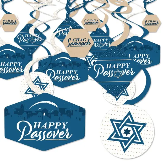 Big Dot of Happiness Happy Passover - Pesach Party Hanging Decor - Party Decoration Swirls - Set of 40 {1}
