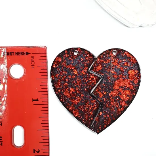 Plain Broken Heart Dangle Earring Silicone Mold (D2) {4}