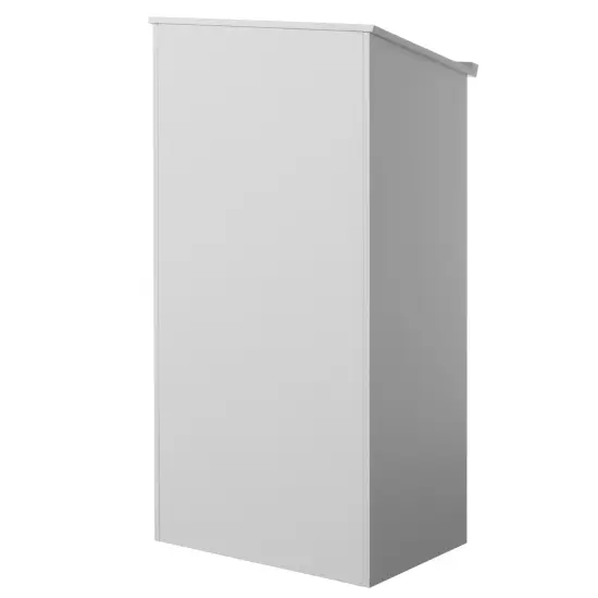 Standing Floor Podium with Storage for Church, School, Office or Home White {5}