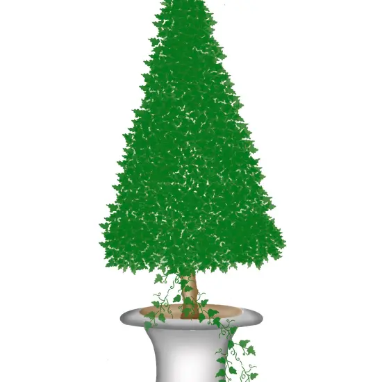 Tall Topiary with Cone Shape Wall Stencil | 2587 by Designer Stencils | Floral Stencils | Reusable Art Craft Stencils for Painting on Walls, Canvas, Wood | Reusable Plastic Paint Stencil for Home Makeover | Easy to Use & Clean Art Stencil {2}