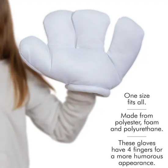 Cartoon Hand Gloves Costume - Giant White Puffy Hands Character Costumes Accessories for Adults and Kids {6}