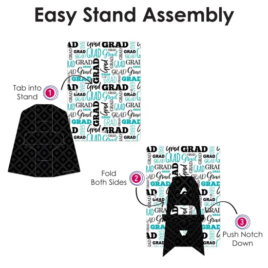 Big Dot of Happiness Teal Graduation Party Centerpieces - 4x6 Picture Display - Paper Photo Frames - Set of 12 {7}