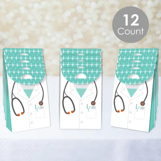 Big Dot of Happiness Medical School Grad - Doctor Graduation Gift Favor Bags - Party Goodie Boxes - Set of 12 {4}