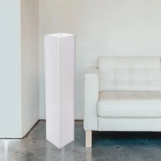 Large Tall Rectangular Wooden Modern Floor Vase - Sleek Contemporary Decor Accent for Living Room, Bedroom, Hallway and Entryway - Handcrafted Decorative Display Piece with Elegant Design Set of 2 White {2}