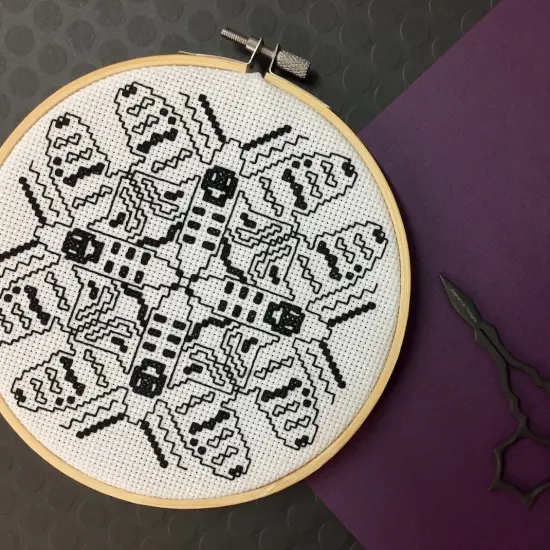 Blackwork Moth Counted Cross Stitch DIY KIT {2}