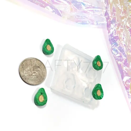 Avocado Aguacate Earring Stud Silicone Mold (A7) {2}