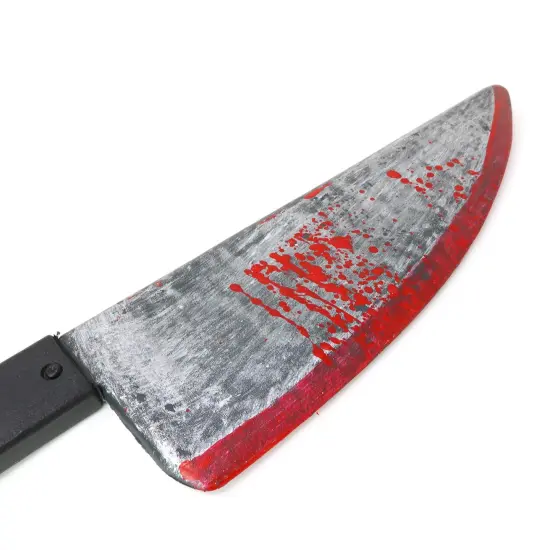 - Large Bloody Knife 16" Long, Prank Toy, Fake Plastic Blade with Stains Costume Prop for Halloween Haunted House April Fools {5}