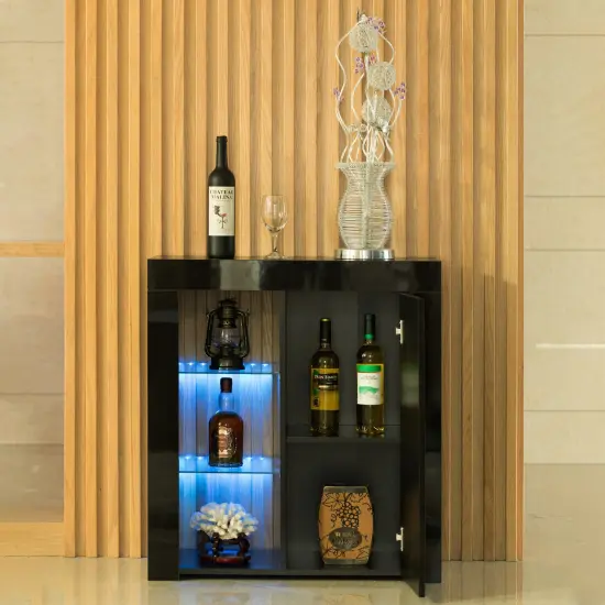 Office or Living Room Side Storage Cabinet with LED White {7}