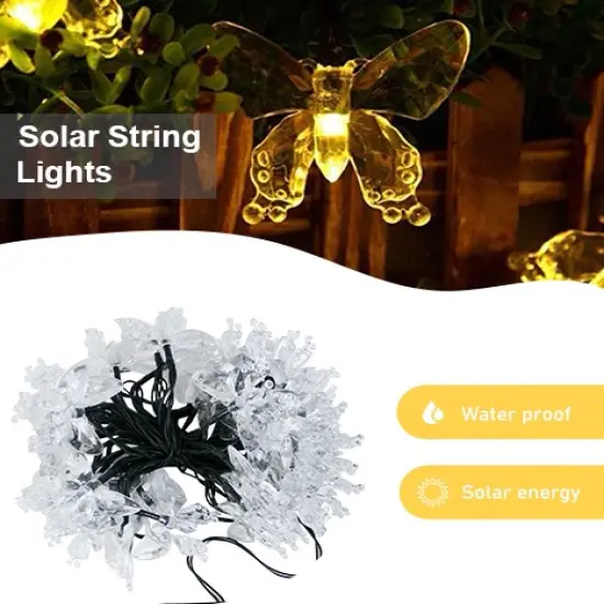 Perfect Holiday LED Solar String Lights - Butterfly Design Warm white {3}