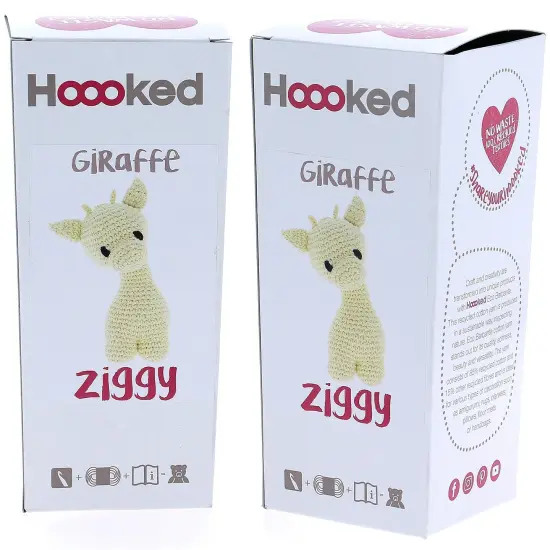 Multipack of 2 - Hoooked Ziggy Giraffe Kit W/Eco Barbante Yarn-Popcorn {1}