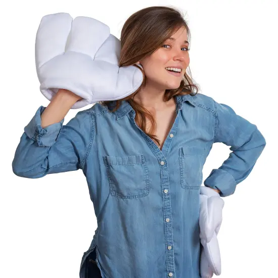 Cartoon Hand Gloves Costume - Giant White Puffy Hands Character Costumes Accessories for Adults and Kids {3}