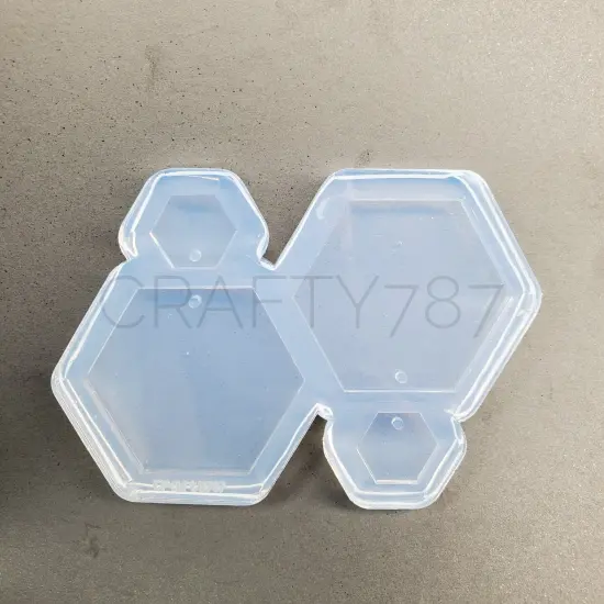 Love Hexagon Dangle Earrings Mold (D2) {4}