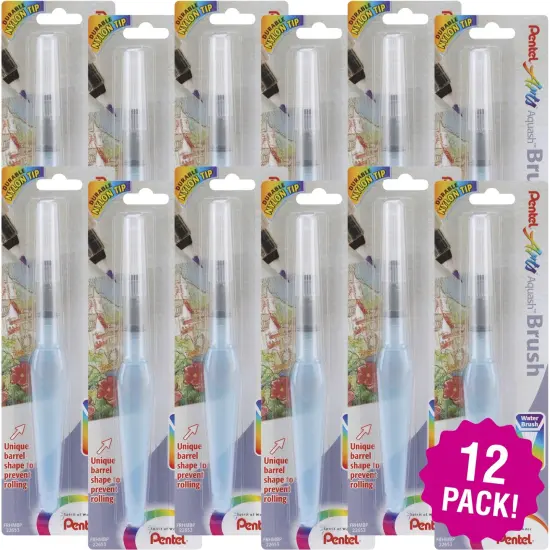 Multipack of 12 - Pentel Arts Aquash Water Brush -Fine Point Medium {1}