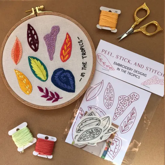 MCreativeJ In The Tropics - Peel Stick and Stitch Hand Embroidery Patterns {1}
