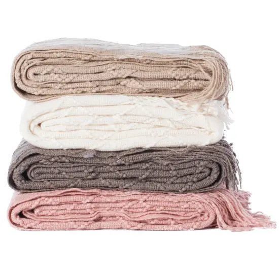 Decorative Throw Blanket - 50x60in Soft Knit with Delightful Fringe Edges for a Sophisticated and Cozy Touch to Your Living Space Lightweight, Breathable, Easy Care, Versatile, All-Season, Ideal for Lounging, Gifting Green {8}