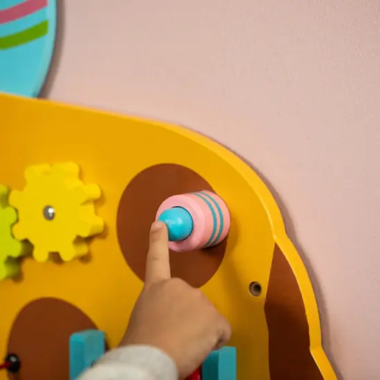 Wooden Giraffe Sensory Wall Game, Activity Toy Growth Chart for Playroom, Nursery, Preschool, and Doctors' Office {6}