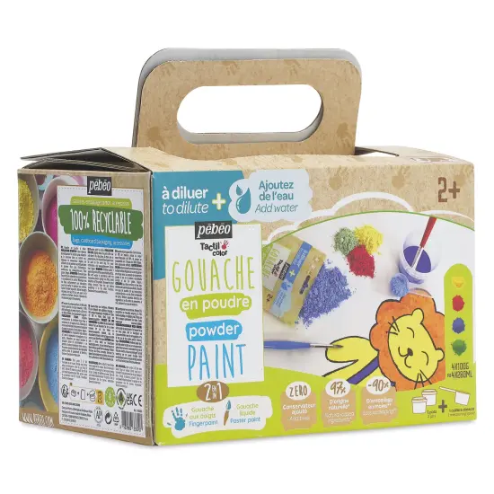 Pebeo Tactilcolor Powder Gouache Paints - Assorted Colors, 100 g (3.5 oz) Bags, Set of 4 {1}