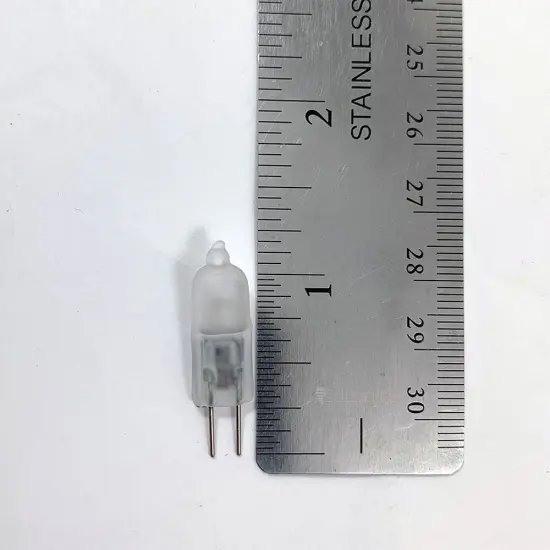 Satco 10w 12v G4 Bi-Pin Base T3 shape 2900K Frosted Halogen Light Bulb {2}