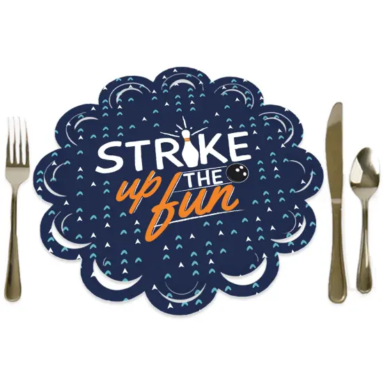 Big Dot of Happiness Strike Up the Fun - Bowling - Birthday Party or Baby Shower Round Table Decorations - Paper Chargers - Place Setting For 12 {1}