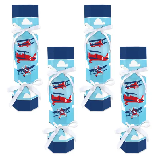 Big Dot of Happiness Taking Flight - Airplane - No Snap Vintage Plane Baby Shower or Birthday Party Table Favors - DIY Cracker Boxes - Set of 12 {1}