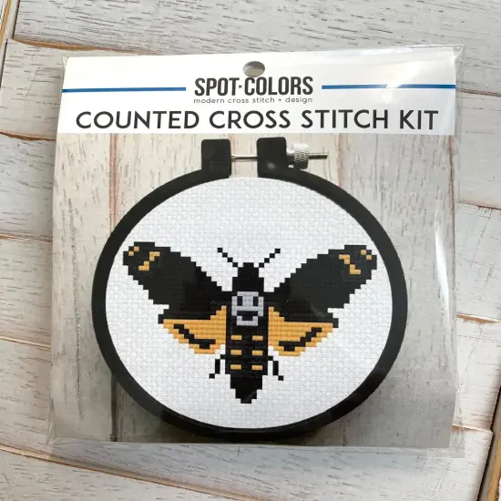 Deadhead Moth Counted Cross Stitch DIY KIT Beginner {2}