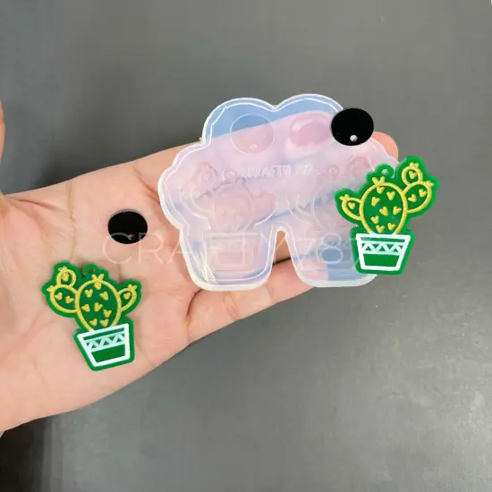 Cactus Dangle Earring Silicone Mold (D5) {1}