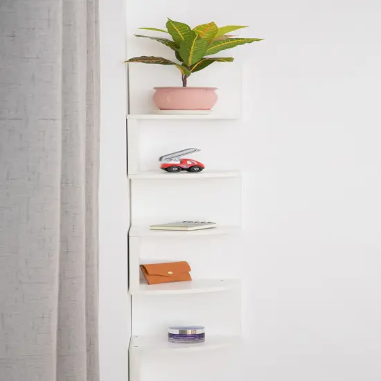 5 Tier Wall Mount Corner Shelf Black {8}