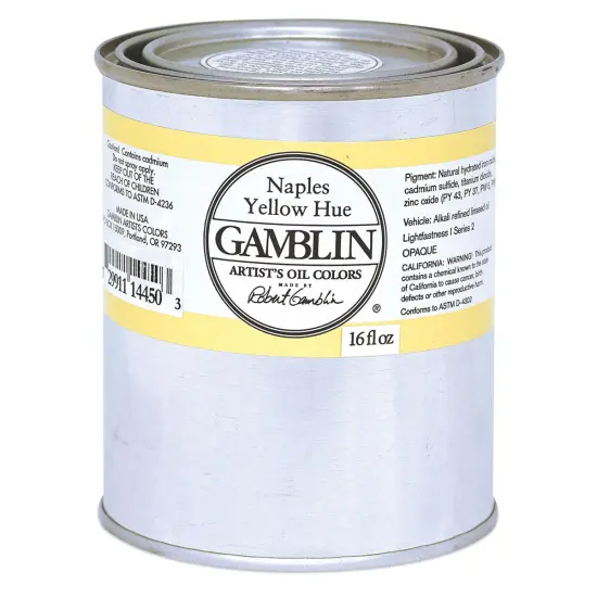 Gamblin Artist's Oil Color - Naples Yellow, 16 oz Can {1}