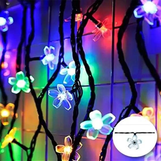 Perfect Holiday 50 LED Cherry Blossom Solar Light Multicolor {2}