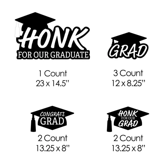 Big Dot of Happiness Honk for Our Graduate Outdoor Decorations - Graduation Yard Signs - Set of 8 {7}