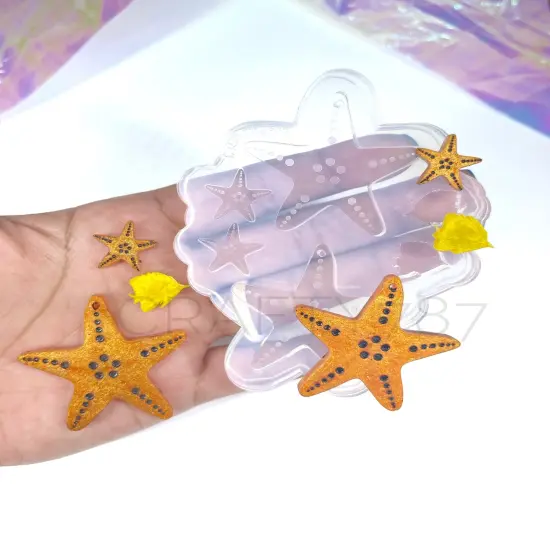 Starfish Dangle/Studs + Bonus Fish Studs Silicone Mold (C9) {1}