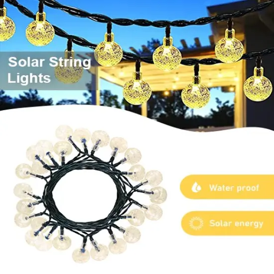Perfect Holiday 30 LED Solar Bulb String Lights Warm white {2}