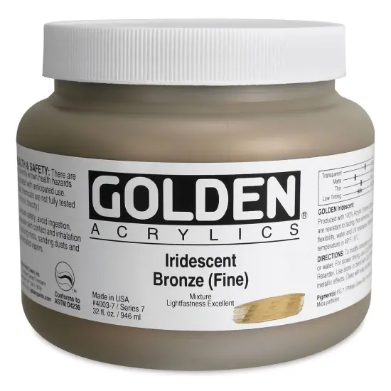Golden Heavy Body Acrylic Paint - Iridescent Bronze (Fine), 32 oz Jar {1}