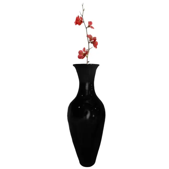 Uniquewise Tall Floor Vase, 37 Inch Bamboo Vase, Modern Vase for Dining, Living Room, Entryway, Large Flower Holder, Classic Floor Vase for Home Decor Black {1}