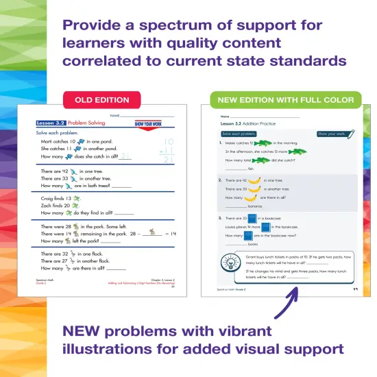 Spectrum 2nd Grade Math Workbook, Mathematics Activity Book for Kids Ages 7-8, Addition, Subtraction, Fractions, Telling Time, and More, Classroom or Homeschool Curriculum {3}