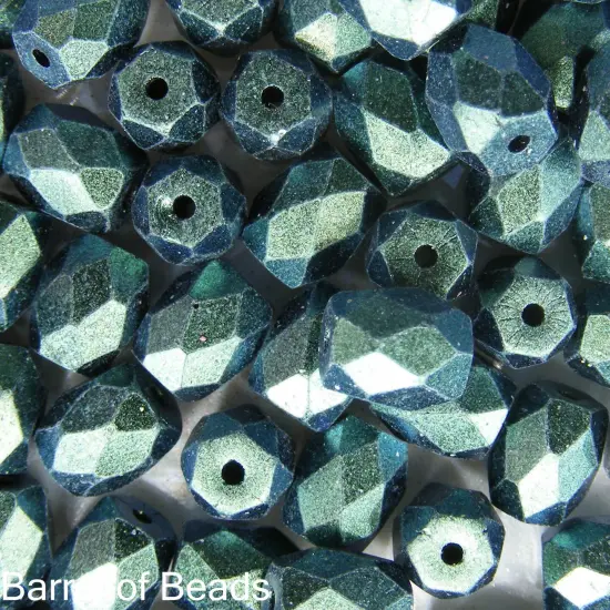 Baros Par Puca&reg;, Czech glass bead, Metallic Matte Green Turquoise, 10 grams {1}