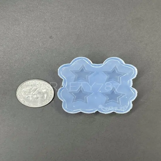 Star Stud Earring Mold, Layered Star Mold (A13) {5}