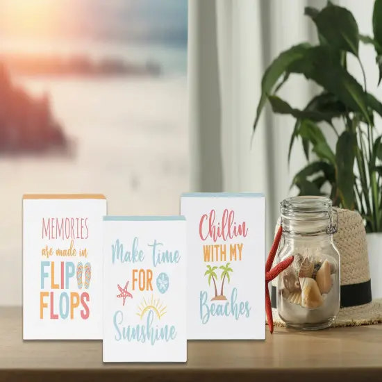 Memories Flip Flops Decorative Shelf Block {5}