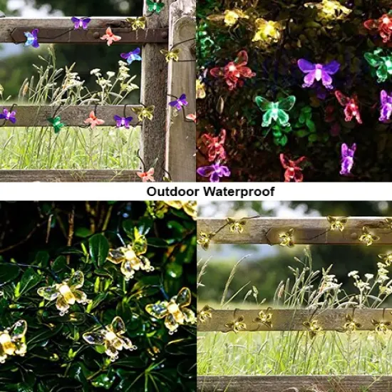 Perfect Holiday LED Solar String Lights - Butterfly Design Multicolor {6}