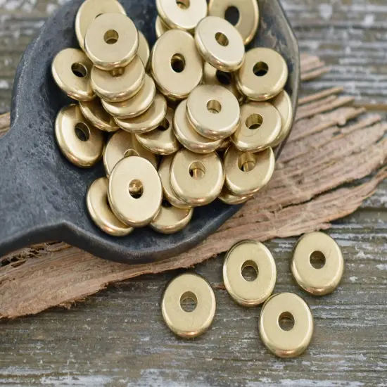 *100* 8x1mm Brass Washer Spacer Beads {3}