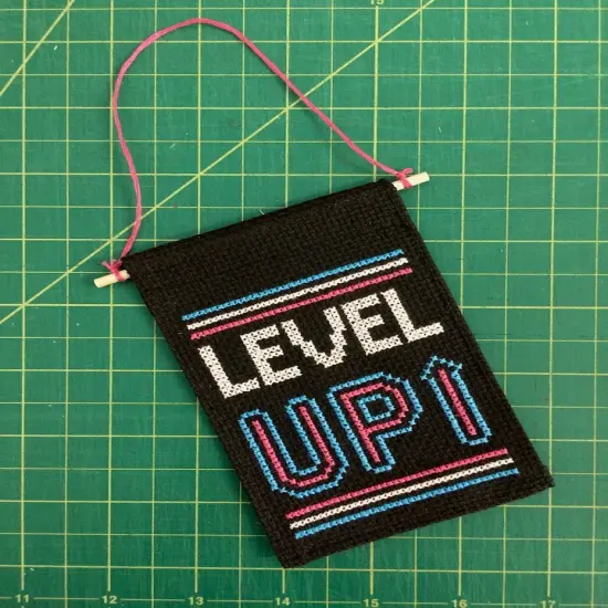 Level Up Tiny Banner Counted Cross Stitch Kit {4}