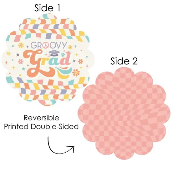 Big Dot of Happiness Groovy Grad - Hippie Graduation Party Round Table Decorations - Paper Chargers - Place Setting For 12 {4}