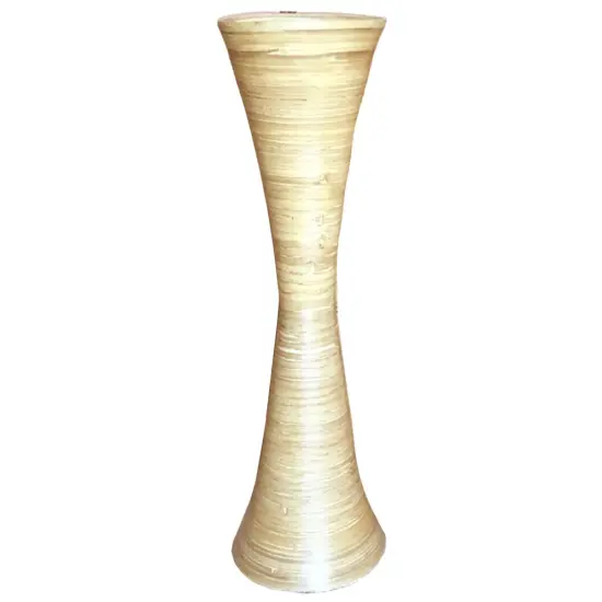 Decorative Modern Bamboo Display Floor Vase Hourglass Shape, 27 Inch Natural {3}